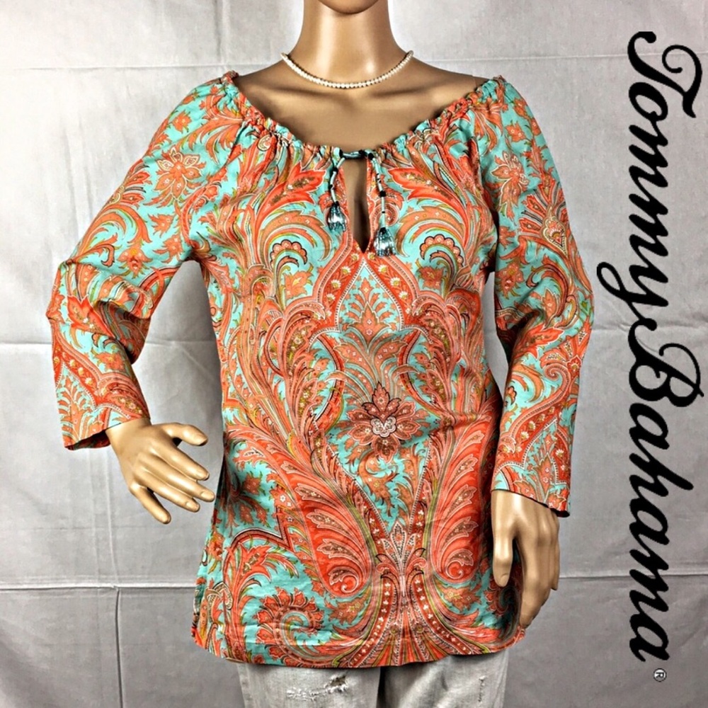 Tommy Bahama Paisley Tunic Size M